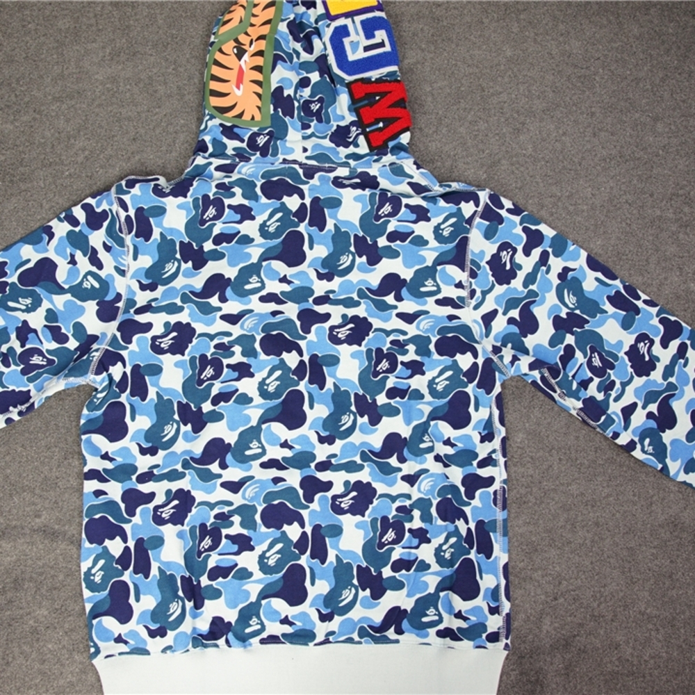 Bape Blue and White Zip Up Sweater
